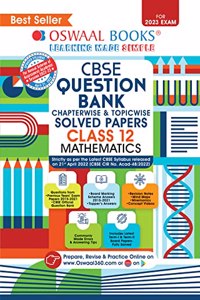 Oswaal CBSE Chapterwise & Topicwise Question Bank Class 12 Mathematics Book (For 2022-23 Exam)