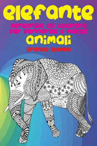 Zentangle da colorare per pennarelli e matite - Grande stampa - Animali - Elefante
