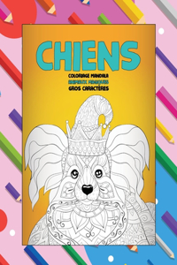 Coloriage Mandala - Gros caractères - Animaux magiques - Chiens