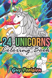 24 Unicorns Coloring Book