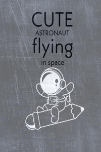 Cute astronaut flying in space
