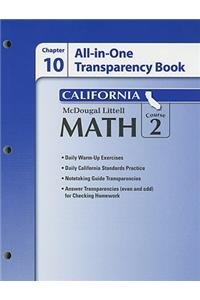 California Math Course 2 All-In-One Transparency Book, Chapter 10