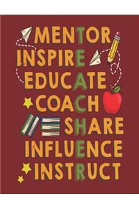 Mentor. Inspire. Educate. Coach. Share. Influence. Instruct.