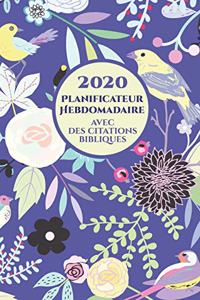 2020 Planificateur Hebdomadaire Avec Des Versets Bibliques Sur Chaque Page
