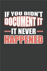 If You Didn't Document It It Never Happened