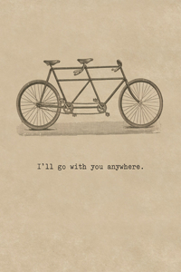 Bicycle Built for Two. 6 Cards, Individually Bagged with Envelopes