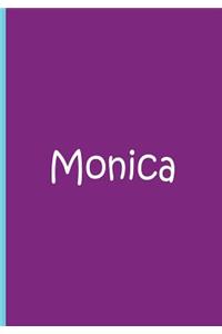 Monica - Purple Notebook / Journal / Blank Lined Pages Quality Soft Matte Cover