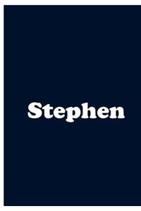Stephen - Dark Blue Personalized Notebook / Journal / Extended Lined Pages / Soft Matte Cover