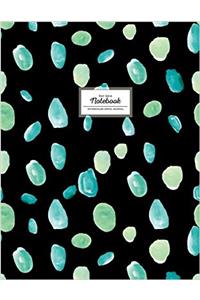 Dot Grid Notebook, Watercolor Spots: Black, Teal, Green (Watercolor Notebook)