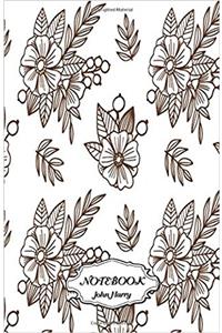 Notebook Journal Dot-grid, Brown Flower Pattern Notebook