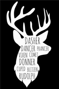 Dasher Dancer Prancer Vixen Comet Donner Cupid Blitzen Rudolph