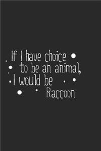 If I have choice to be an animal, I would be Raccoon