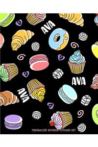 Ava Personalized Notebook Cupcakes Gift