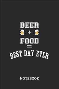 BEER + FOOD = Best Day Ever Notebook