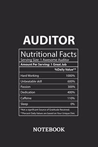 Nutritional Facts Auditor Awesome Notebook