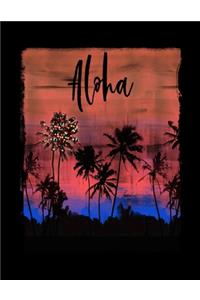 Aloha: Hawaiian Christmas Journal Notebook Shopping Organizer Holiday Food Meal Party Planner Budget Expense Tracker. Tropical Palm Tree Soft Cover 8.5 x 1