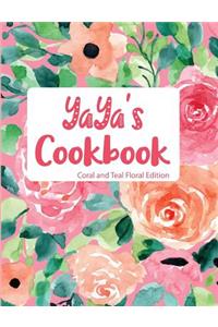 Yaya's Cookbook Coral and Teal Floral Edition
