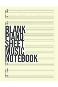 Blank Piano Sheet Music Notebook