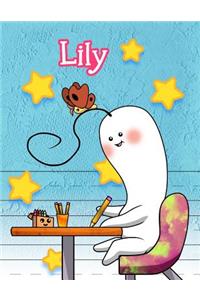 Lily: Personalized Book with Child's Name, Primary Writing Tablet, 65 Sheets of Practice Paper, 1