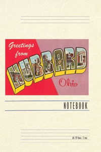 Vintage Lined Notebook Greetings from Hubbard