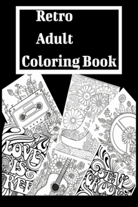 Retro adult coloring book