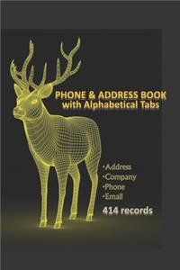 PHONE & ADDRESS BOOK with Alphabetical Tabs