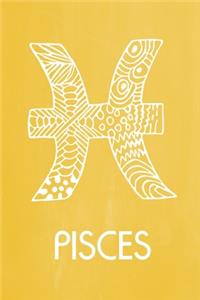 Pastel Chalkboard Pisces Journal (Yellow)