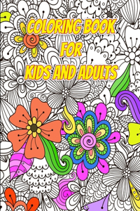 Coloring Book for Kids and Adults - Flowers and Patterns