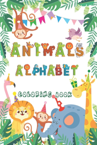 Animals Alphabet Coloring Book: For Kids Ages 3-8, Fun with Letters, Shapes, Colors, and Animals! (Kids coloring activity books)