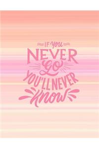 Never go never know