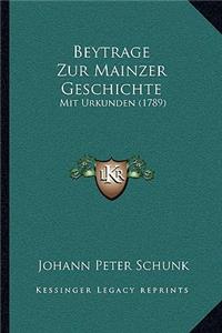 Beytrage Zur Mainzer Geschichte