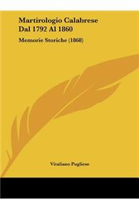 Martirologio Calabrese Dal 1792 Al 1860