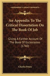 Appendix to the Critical Dissertation on the Book of Job