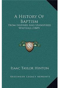 A History Of Baptism