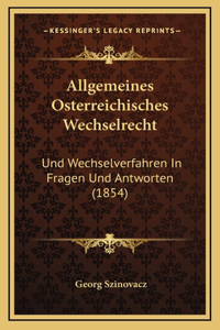 Allgemeines Osterreichisches Wechselrecht