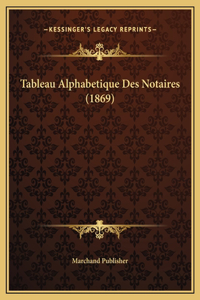 Tableau Alphabetique Des Notaires (1869)