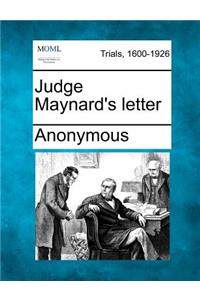 Judge Maynard's Letter