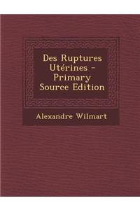 Des Ruptures Uterines