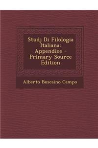 Studj Di Filologia Italiana