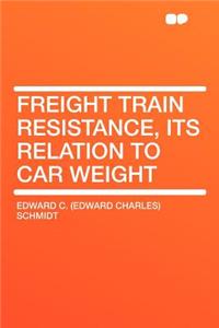 Freight Train Resistance, Its Relation to Car Weight