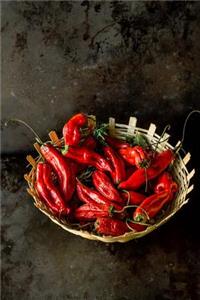 Spicy Red Chili Peppers in a Basket Journal