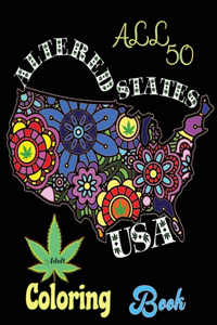 All 50 Altered States USA Adult Coloring Book