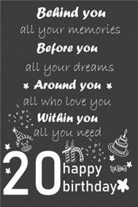 behind you all your memories before you all your dreams happy birthday 20th