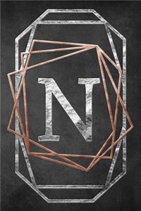 Chalkboard Foiling Minimalist Letter Notebook - N