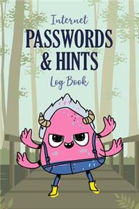 Internet Password & Hints Log Book