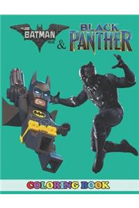 Batman and Black Panther Coloring Book: 2 in 1 Coloring Book for Kids and Adults, Activity Book, Great Starter Book for Children with Fun, Easy, and Relaxing Coloring Pages