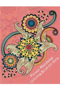 Flower Mandalas Coloring Book for Girls