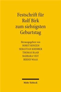 Festschrift für Rolf Birk zum siebzigsten Geburtstag