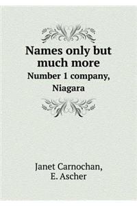 Names only but much more Number 1 company, Niagara