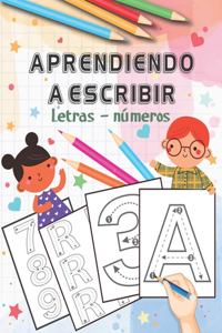 Aprendiendo a escribir letras y números: Libro divertido de trazado letras grandes, aprendiendo a escribir Letras Líneas Números